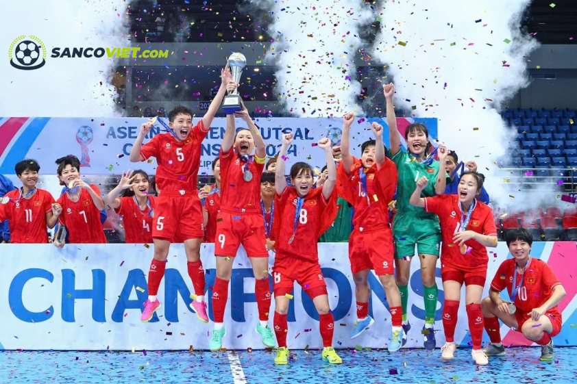 ĐT futsal nữ Việt Nam vừa vô địch giải futsal nữ Đông Nam Á 2024 (Ảnh: Futsal Thailand)