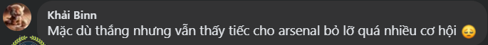 Mặc dù thắng nhưng vẫn thấy tiếc cho Arsenal bỏ lỡ quá nhiều cơ hội