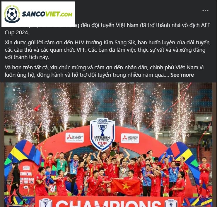 HLV Park Hang Seo Bày Tỏ Cảm Xúc Sau Chiến Thắng Lịch Sử Của Việt Nam Tại AFF Cup 2024