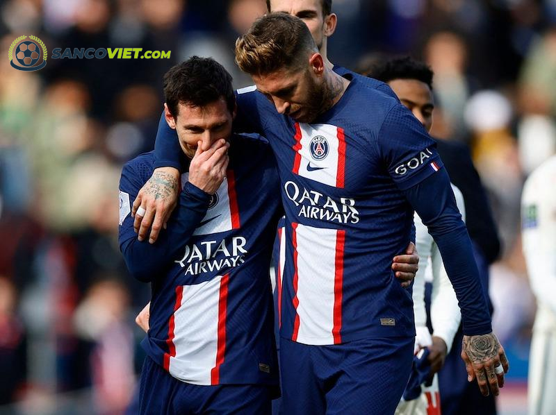 Messi và Ramos là đồng đội tại PSG. Ảnh: Getty